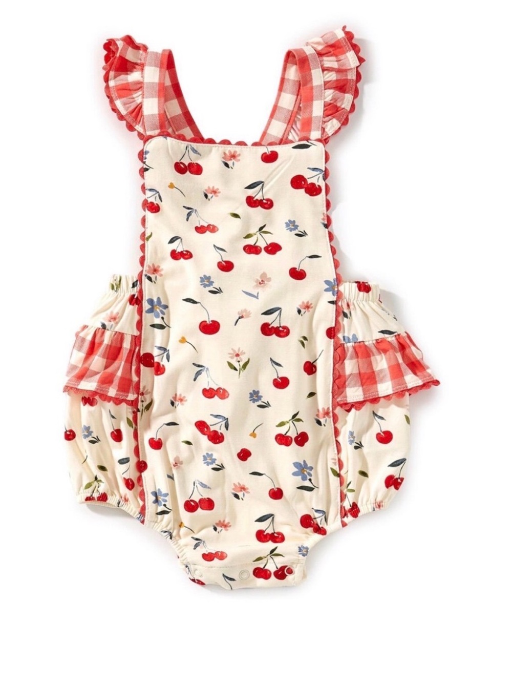 Angel Dear Onesies Watercolor Cherries and Gingham - 12-18 Months
